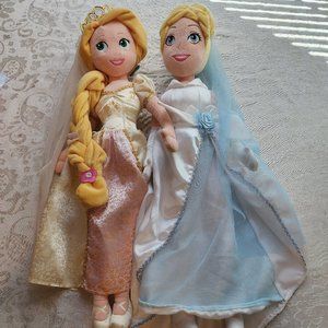 Disney Princess Plush Wedding Dolls Bundle Cinderella/Rapunzel